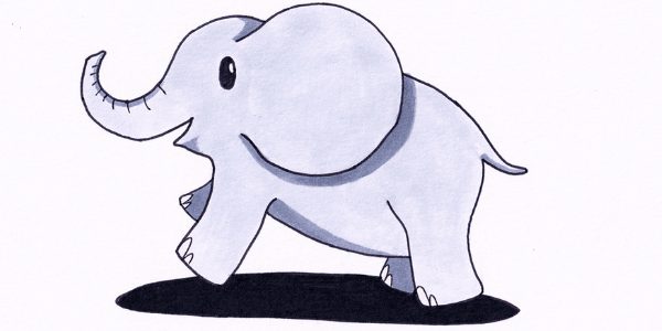 Stock Art Drawing of an African Forest Elephant - inkart-saigonsouth.com.vn